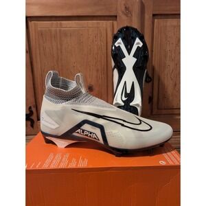 Nike Alpha Menace Elite 3 CT6648-102 White Black College Navy Ftbll Cleats Sz 17